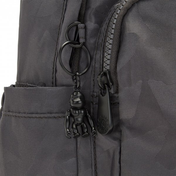 Kipling Delia Mini Rugzak charcoal jacquard backpack van Polyester