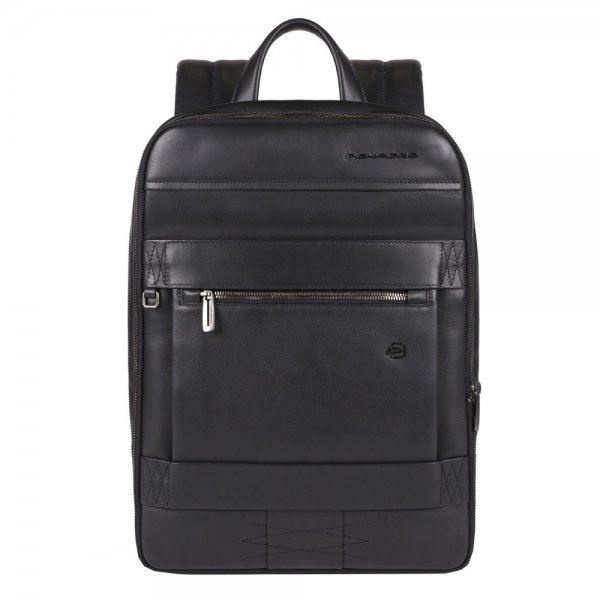 Piquadro Obidos Expandable Slim Computer Backpack With Ipad Compartment black