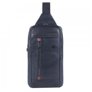Piquadro Obidos Mono Sling Bag With IPadmini Compartment blue