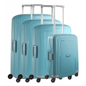 Samsonite S&apos;Cure 4-Delige Kofferset 55/69/75/81 aqua blue Harde Koffer