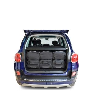 Car-Bags Fiat 500L (2012-heden) 6-Delige Reistassenset zwart