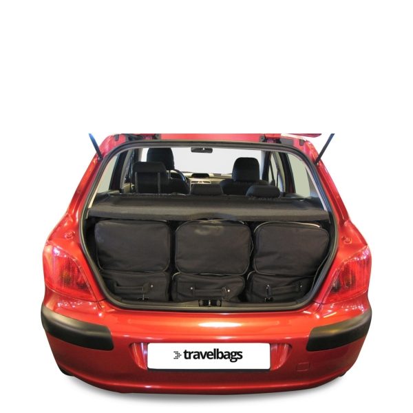 Car-Bags Peugeot 307 (2001-2008) 6-Delige Reistassenset zwart