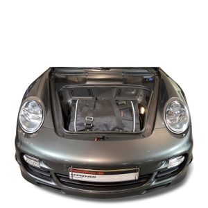 Car-Bags Porsche 911 4WD Zonder CD-wisselaar of op schutbord (2004-2012) 2-Delige Reistassenset zwart