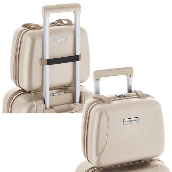 CarryOn Skyhopper 4-Delige Kofferset Beautycase/S/M/L champagne Harde Koffer van Polycarbonaat