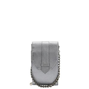Mosz Phone Bag Large Grain dark grey metallic Damestas