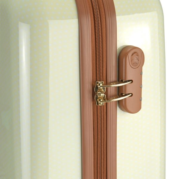 Princess Traveller Trendy Dots Set (SML) cream Harde Koffer van ABS
