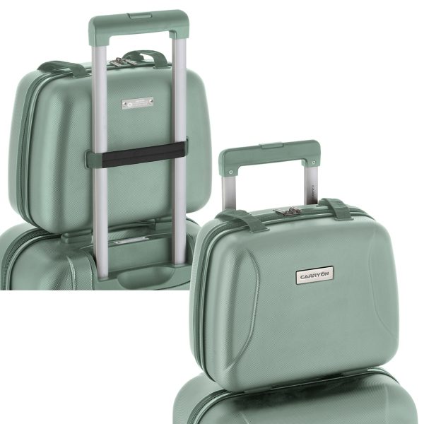 CarryOn Skyhopper 4-Delige Kofferset Beautycase/S/M/L olive Harde Koffer van Polycarbonaat