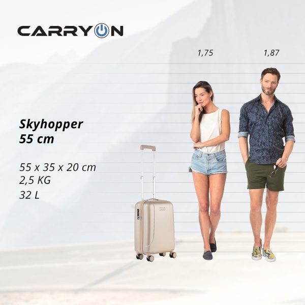 CarryOn Skyhopper 4-Delige Kofferset S/S/M/L champagne Harde Koffer