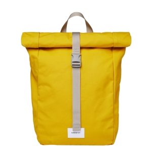 Sandqvist Kaj Backpack yellow with grey webbing backpack