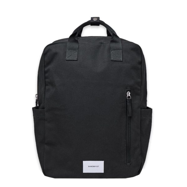 Sandqvist Knut Backpack black with black webbing backpack
