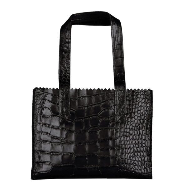 MYoMY Paper Bag Handbag croco black Damestas