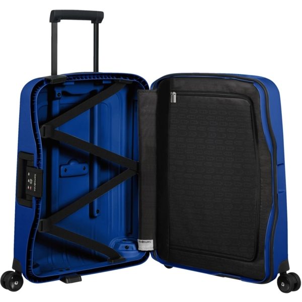 Samsonite S&apos;Cure Spinner 55 cool blue/black Harde Koffer van Polypropyleen