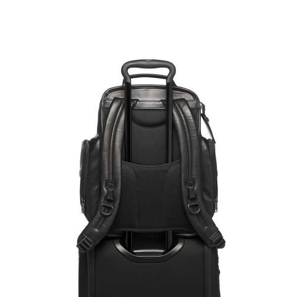 Tumi Alpha Leather Brief Pack Backpack black backpack van Leer