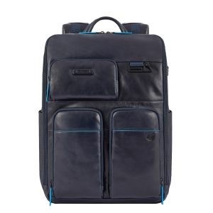 Piquadro Blue Square Computer Backpack With iPad Pro blue backpack
