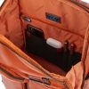 Piquadro Blue Square Computer Backpack With iPad Pro cognac backpack van Leer